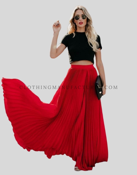 pleated long skirt supplier