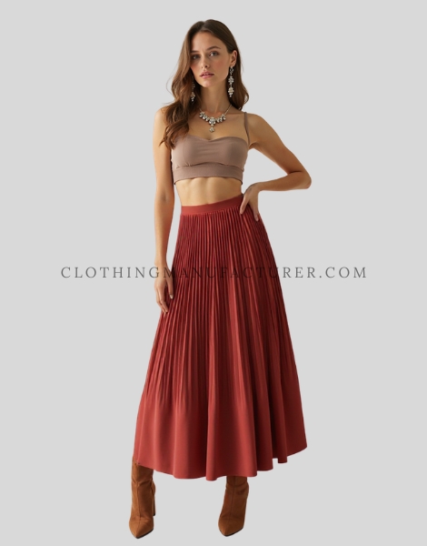 pleated maxi skirt supplier