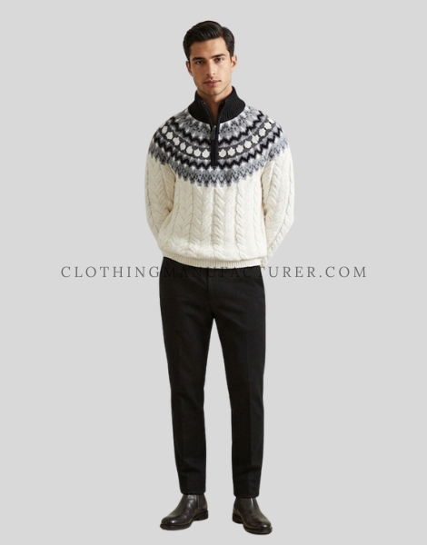 mens zipped funnel neck sweatshirt supplier