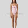 pink and white polka dot swimsuit supplier