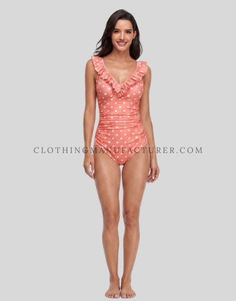pink polka dot swimsuit supplier