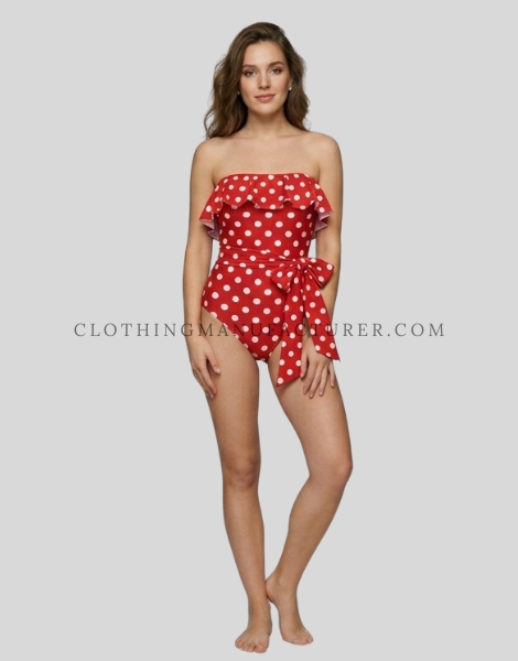 red and white polka dot swimsuit supplier