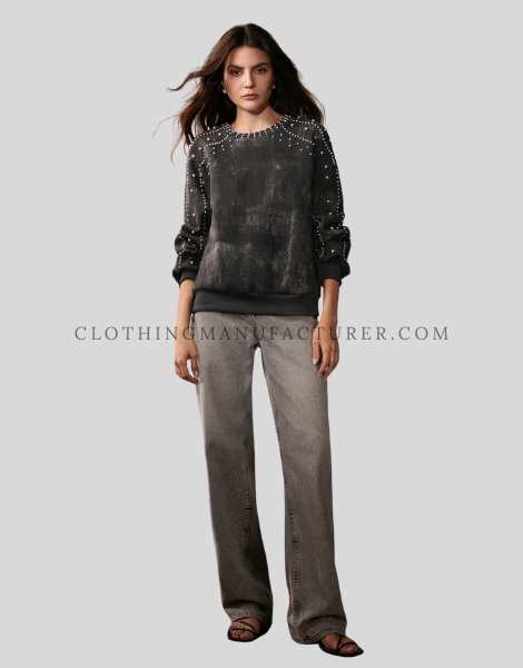 womens black sweatshirt supplier