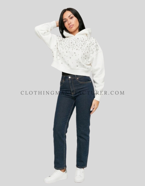 womens crop hooded sweatshirt supplier