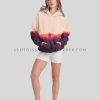 womens graphic print hooded sweatshirt supplier