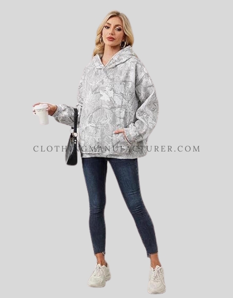 womens printed hooded sweatshirt supplier
