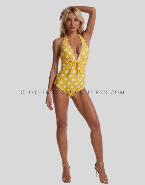 yellow polka dot swimsuit supplier