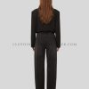 black denim wide leg jeans manufacturer