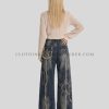 dark wide leg denim jeans manufacturer