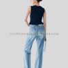high rise wide leg denim jeans manufacturer