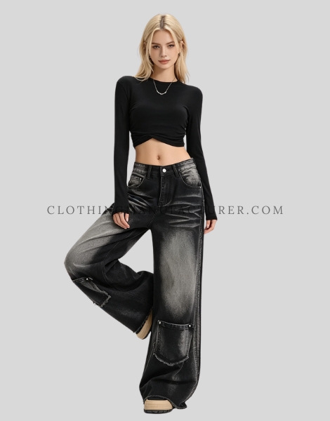 black raw denim jeans supplier