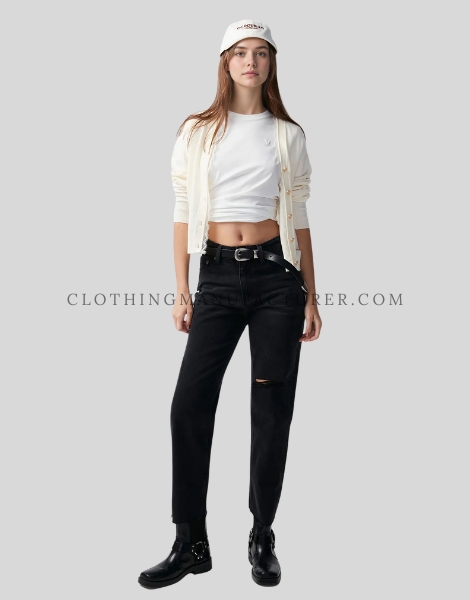 raw denim straight leg jeans supplier