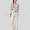 wide leg white denim jeans supplier