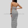 black and white striped tube dress manufacturer