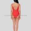 high waisted orange swimsuit manufacturer