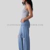 straight leg jeans ripped manufacturer