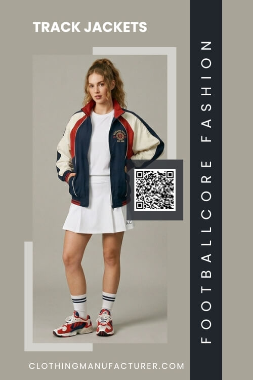 Football-inspired track jackets and streetwear apparel Football-inspired track jackets and streetwear apparel