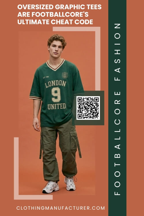 Footballcore-inspired oversized graphic t-shirts Footballcore-inspired oversized graphic t-shirts