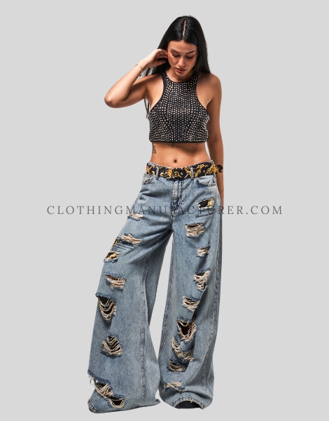 baggy ripped jeans supplier