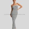 black and white striped tube dress supplier