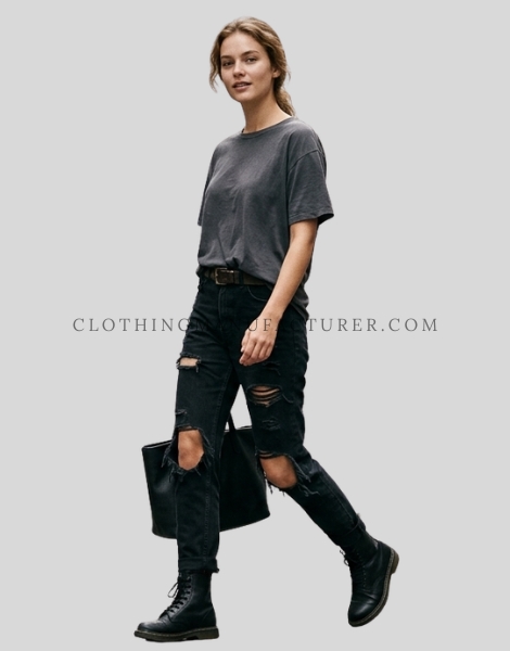 black ripped jeans supplier