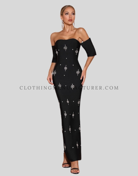 Custom Black Sequin Tube Dress black sequin tube dress supplier