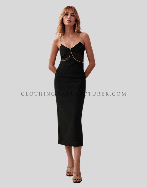black slip midi dress supplier