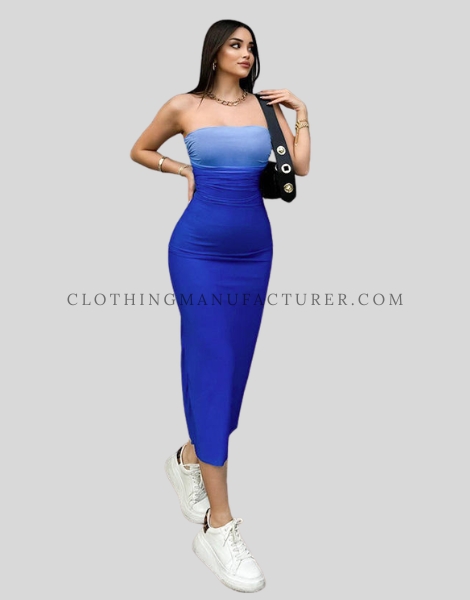 Custom Blue Tube Top Dress blue tube top dress supplier