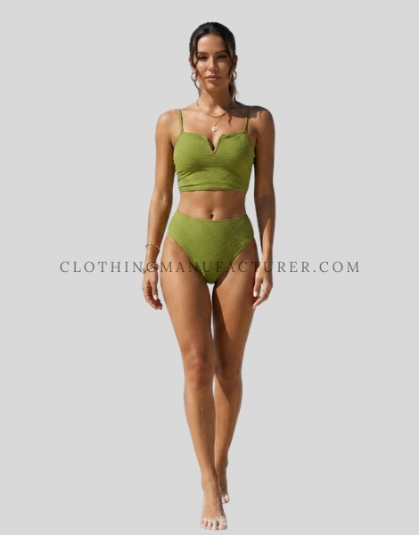 green two piece swimsuit supplier