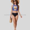 high neck swimsuit two piece supplier