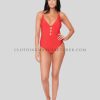 high waisted orange swimsuit supplier