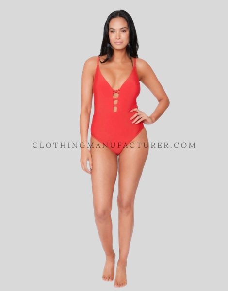 high waisted orange swimsuit supplier