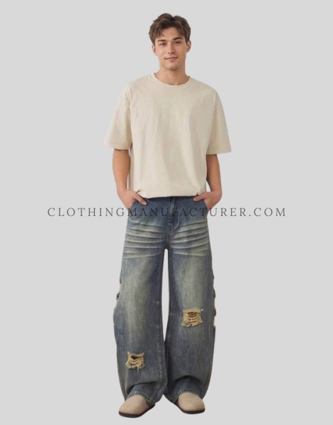 light wash ripped jeans supplier