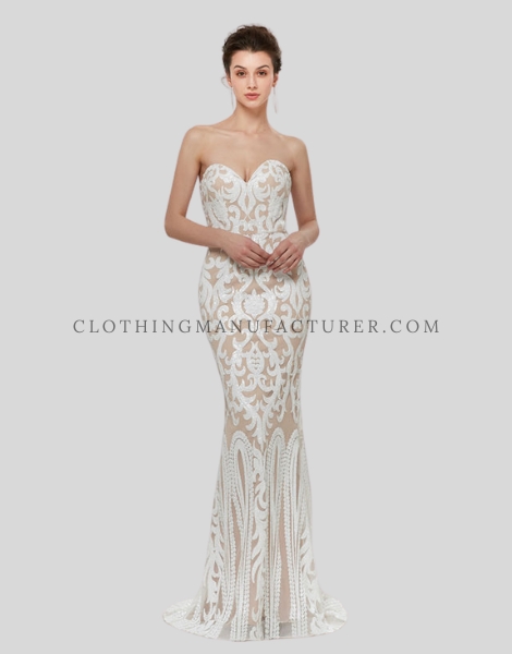 Custom Long White Tube Dress long white tube dress supplier