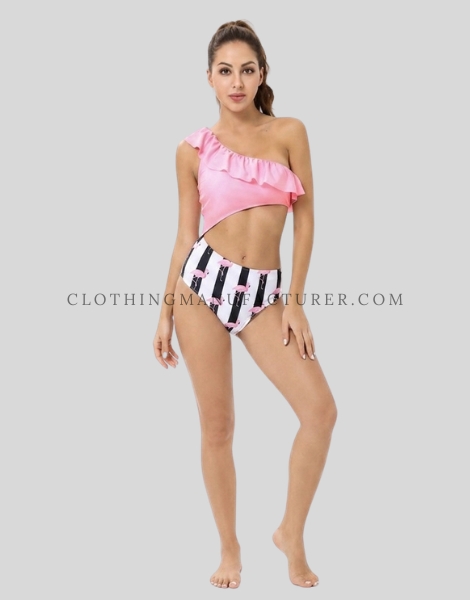 one shoulder two piece swimsuits supplier