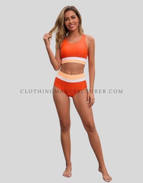 orange swimsuit two piece supplier