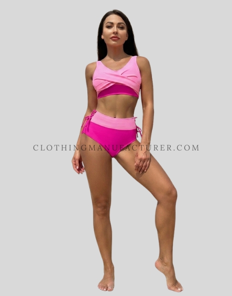 pink two piece swimsuit supplier