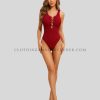 red one piece swimsuit supplier