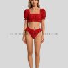 red two piece swimsuit supplier