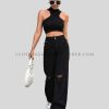 ripped jeans wide leg supplier