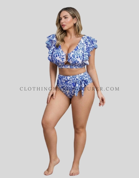 ruffle swimsuit two piece supplier