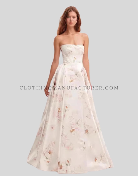 Custom White Tube Maxi Dress white tube maxi dress supplier