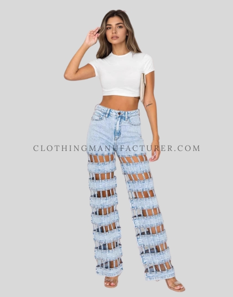 womens ripped jeans high waisted supplier