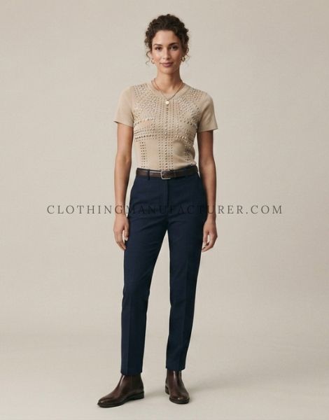 beige studded top supplier