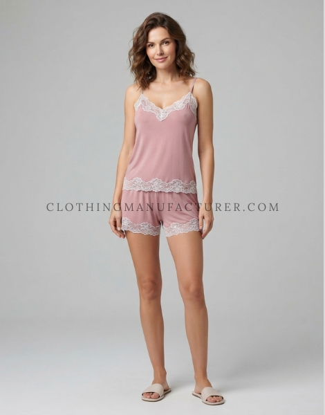 lace-trim cami sets supplier